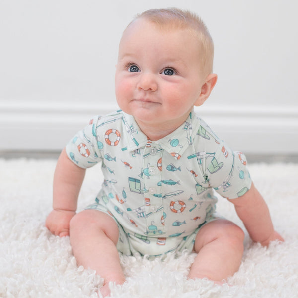 fishing-poles-polo-romper Sweet Bamboo - Sophia's StyleRompers-1